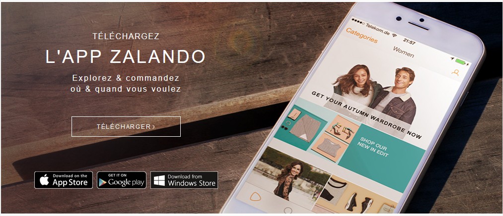 L'application Zalando -Faites votre shopping en ligne où que vous soyez - Mozilla Firefox