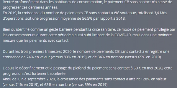Le paiement sans contact est adopté par de plus en plus de TPE françaises durant la crise sanitaire.  