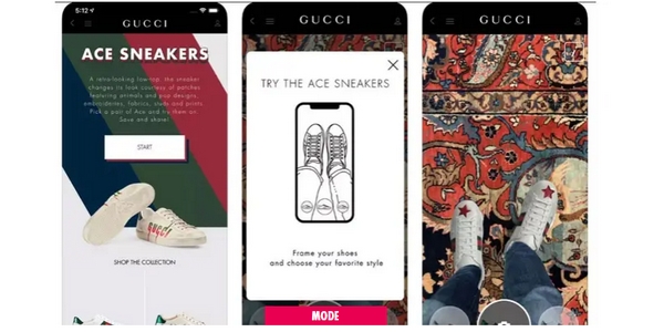 L'application de réalité augmentée de Gucci a connu un beau succès dès son lancement en 2019. 