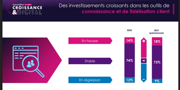 Les entreprises françaises investissent de plus en plus dans les outils de connaissance et de fidélisation client digitaux en 2021.  