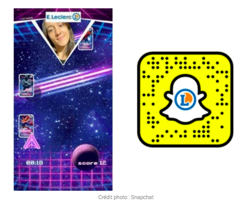 E;Leclerc utilise Snapchat pour sa campagne de Noël 2021 en s'appuyant sur la réalité augmentée.