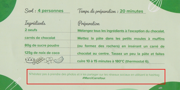 Carrefour invite ses clients à poster des photos de leurs muffins réalisés grâce à sa box cadeau avec le hashtag #MerciCarrefour. Une bonne pratique dont vous inspirer !