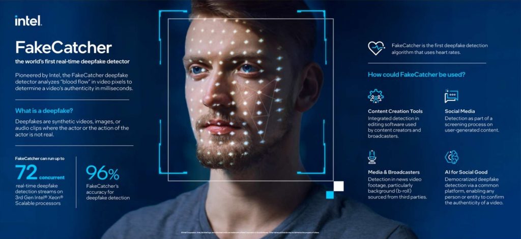 FakeCatcher détecte les deepfakes en temps réel.