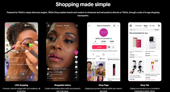Un échantillon de ce que vous pouvez faire sur TikTok Shop.
