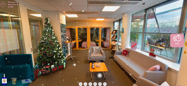 expérience client fêtes de fin d'année : la chasse au trésor virtuelle dans les locaux d'AXA a eu beaucoup de succès